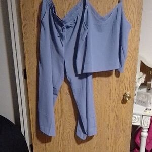 Women's Blue Pants & Jumpsuit Set